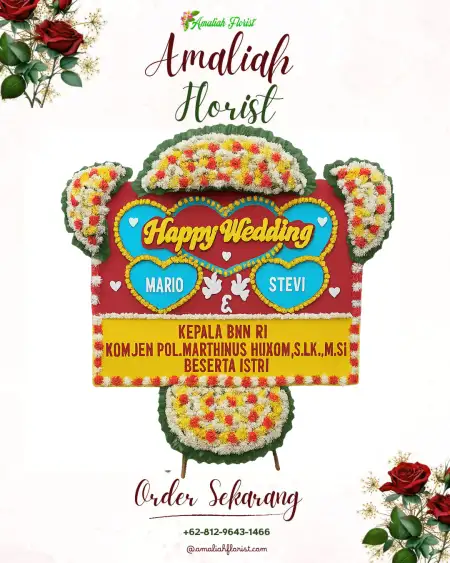 Papan Bunga Pernikahan Pohkecik